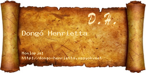 Dongó Henrietta névjegykártya